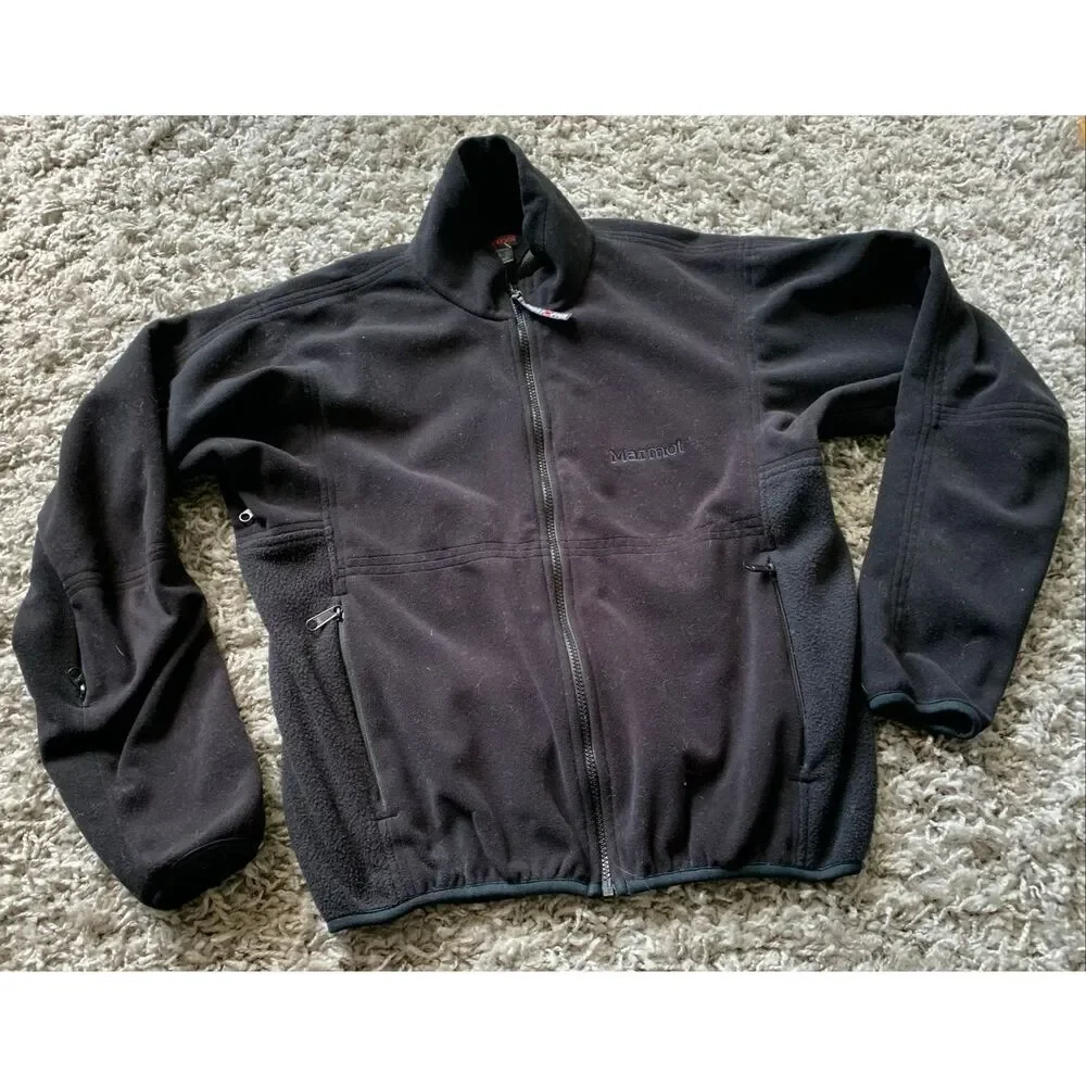 Marmot Black Windstopper Full Zip Gorpcore Fleece Jacket Coat men’s M